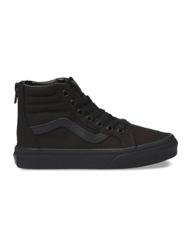 SK8 HI Zip Pop Check Black Shoes (Kids) de technologie